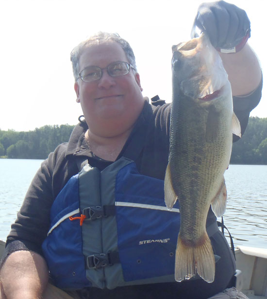 Jerry Goldstein landed this good-sized bass on Lake Saltonstall June 8.